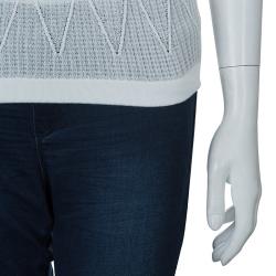 مملوكة مسبقًا توب شانيل تريكو أبيض S