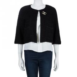 Pre Owned Chanel Black Textured Jacket S