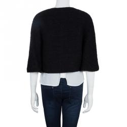 Pre Owned Chanel Black Textured Jacket S