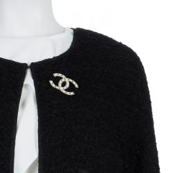 Pre Owned Chanel Black Textured Jacket S