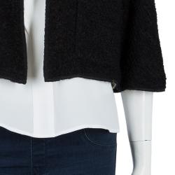 Pre Owned Chanel Black Textured Jacket S