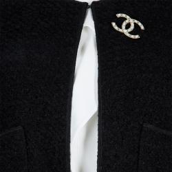 Pre Owned Chanel Black Textured Jacket S