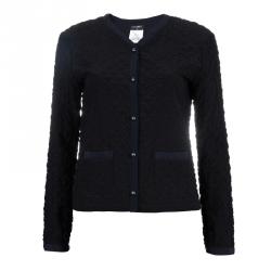 مملوكة مسبقًا Chanel Black Silk Quilted Jacket S