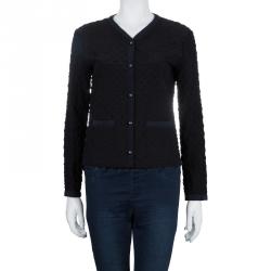 مملوكة مسبقًا Chanel Black Silk Quilted Jacket S