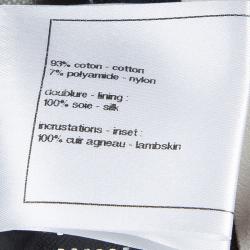 Pre Owned Chanel Black Contrast Leather Trim Detail Strapless Maxi Dress M