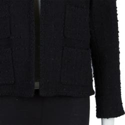 Chanel Black Wool Boucle Jacket L