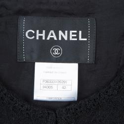 Chanel Black Wool Boucle Jacket L
