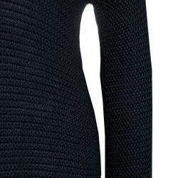 مملوكة مسبقًا فستان شانيل كم طويل تصميم واسع تريكو سميك أسود S