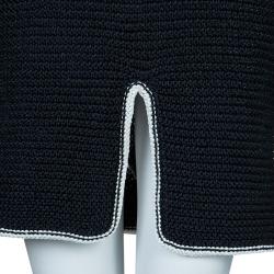 مملوكة مسبقًا فستان شانيل كم طويل تصميم واسع تريكو سميك أسود S