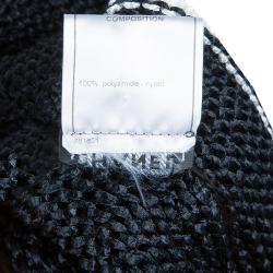 مملوكة مسبقًا فستان شانيل كم طويل تصميم واسع تريكو سميك أسود S