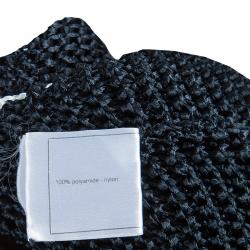 مملوكة مسبقًا فستان شانيل كم طويل تصميم واسع تريكو سميك أسود S