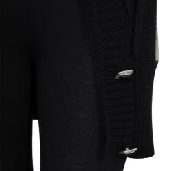 Pre Owned Chanel Monochrome Short Sleeve Cashmere Cardigan S
