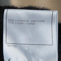 Pre Owned Chanel Monochrome Short Sleeve Cashmere Cardigan S