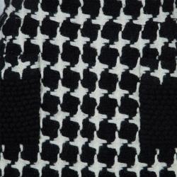 Pre Owned Chanel Monochrome Cashmere High Waist Houndstooth Skirt S
