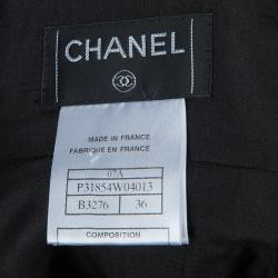Pre Owned Chanel Monochrome Cashmere High Waist Houndstooth Skirt S