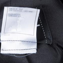 Pre Owned Chanel Black Geometric Applique Detail Overcoat S