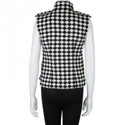 Chanel Monochrome Diamond Checked Wool Vest S
