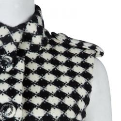 Chanel Monochrome Diamond Checked Wool Vest S