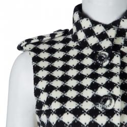Chanel Monochrome Diamond Checked Wool Vest S