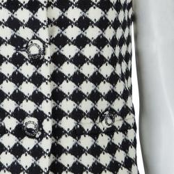 Chanel Monochrome Diamond Checked Wool Vest S