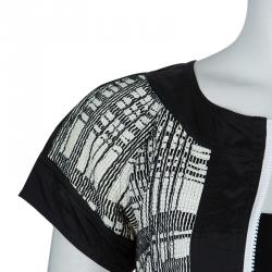 Chanel Monochrome Textured Short Sleeve Jacket S