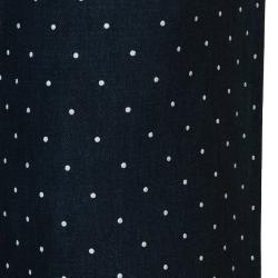 Pre Owned Chanel Blue Dark Wash Polka Dotted Denim Jeans M