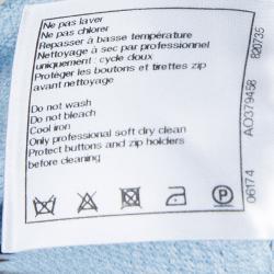 Pre Owned Chanel Powder Blue Textured Cotton High Waist Flared Skirt M