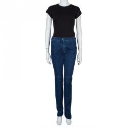 Pre Owned Chanel Indigo Dark Wash Denim Boot Cut Jeans M