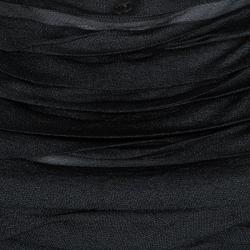 Chanel Grey Metallic Knit Pleated Sleeveless Top M