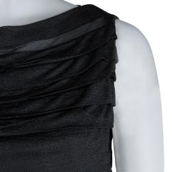 Chanel Grey Metallic Knit Pleated Sleeveless Top M