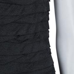 Chanel Grey Metallic Knit Pleated Sleeveless Top M