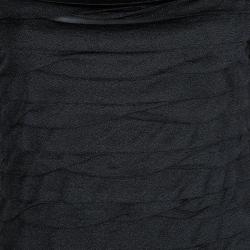 Chanel Grey Metallic Knit Pleated Sleeveless Top M