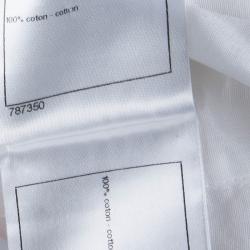 Chanel White Cotton Sleeveless Pleat Detail Shirt Dress M