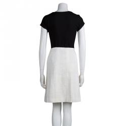 Pre Owned Chanel Off- White Tweed Wrap Skirt M