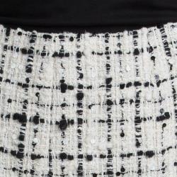 Pre Owned Chanel Monochrome Tweed Sequin Embellished Skirt L