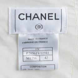 Pre Owned Chanel Monochrome Tweed Sequin Embellished Skirt L