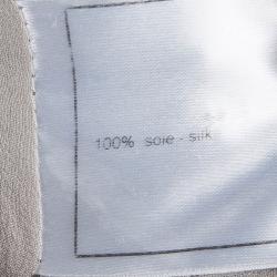 Pre Owned Chanel Grey Monochrome Textured Applique Detail Sleeveless Dress S