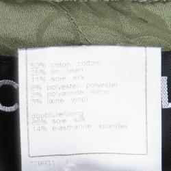 Chanel Olive Green Textured Tweed Jacket S