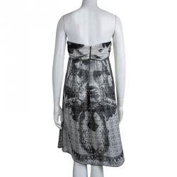 Pre Owned فستان شانيل بحمالة عنق حرير شيفون منقوش مونوكرومي M