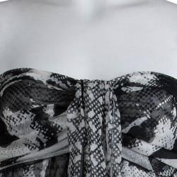 Pre Owned فستان شانيل بحمالة عنق حرير شيفون منقوش مونوكرومي M