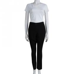 Pre Owned Chanel Black Silk Trousers M