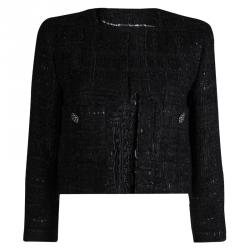 Chanel Black Fantasy Tweed Boucle Jacket M