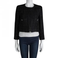 Chanel Black Fantasy Tweed Boucle Jacket M