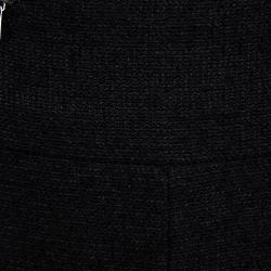 Chanel Black Textured Zip Detail Flared Skirt XXL