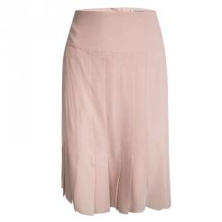Chanel Pink Pleated Silk Skirt and Halter Top Set M