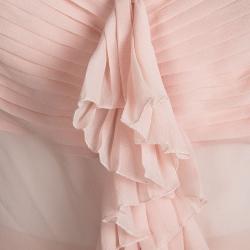 Chanel Pink Pleated Silk Skirt and Halter Top Set M