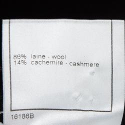 Pre Owned Chanel Black Wool Paneled A-Line Skirt S