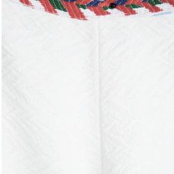 Chanel Off White Cotton Chevron Embroidered Wide Leg Pants M
