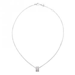 Pre Owned Chanel Ultra Diamond White Ceramic White Gold Pendant Necklace