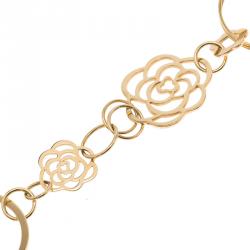 Pre Owned Chanel Camelia Yellow Gold Bracelet